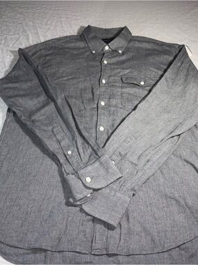 Bonobos Gray Long-Sleeve Casual Button-Down Shirt size Large